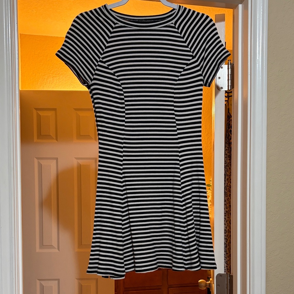BDG Black and White Striped Mini Dress